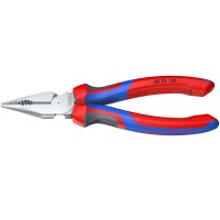 Knipex Needle-Nose Combination Pliers with Multi-Component Grips Chrome-Plated 185mm - 08 25 185 SB