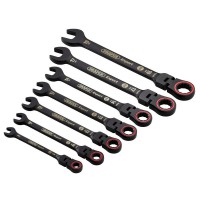 Draper Expert HI-TORQ Metric Flexible Head Ratchet Combination Spanner Set (7 Piece) - 03927