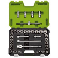 Draper Expert MM/AF Combined Socket Set, 1/2\" Square Drive Green (41 Piece) - 04465