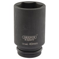 Draper Expert HI-TORQ 6 Point Deep Impact Socket, 3/4\" Square Drive - 40mm