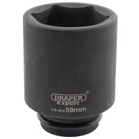 Draper Expert HI-TORQ 6 Point Deep Impact Socket, 3/4\" Square Drive - 59mm