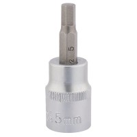 Draper Expert Socket with Hexagonal Bit, 3/8\" Square Drive - 5mm