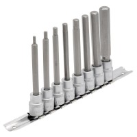 Draper Expert Long Metric Hex Socket Bit Set, 3/8\" Square Drive 100mm (8 Piece) - 16286