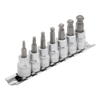 Draper Expert Ball End Hex Socket Bit Set, 3/8\" Square Drive 48mm (7 Piece) - 16296