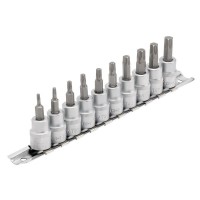 Draper Expert TX-STAR Torx Socket Bit Set, 3/8\" Square Drive 48mm (10 Piece) - 16309