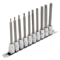 Draper Expert TX-STAR Torx Plus Socket Bit Set, 3/8\" Square Drive 100mm (10 Piece) - 16340