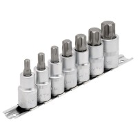 Draper Expert TX-STAR Torx Plus Socket Bit Set, 1/2\" Square Drive 55mm (7 Piece) - 16341
