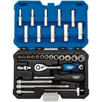 Draper Expert Metric Socket Set, 1/4\" Square Drive (30 Piece) - 16444