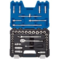 Draper Expert Combined MM/AF Socket Set, 3/8\" Square Drive Blue (41 Piece) - 16465