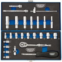 Draper Expert Metric Socket Set, 1/4\" Square Drive (26 Piece) - 16476