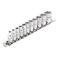 Draper Expert Imperial Socket Set on a Metal Rail, 1/4\" Square Drive (11 Piece) - 16488