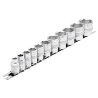 Draper Expert Imperial Socket Set on a Metal Rail, 3/8\" Square Drive (11 Piece) - 16493