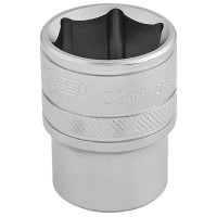 Draper Expert 6 Point Metric Socket, 1/2\" Square Drive - 22mm