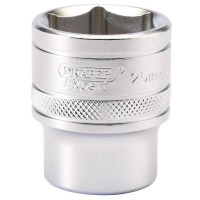 Draper Expert 6 Point Metric Socket, 1/2\" Square Drive - 25mm