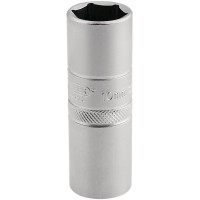 Draper Expert 10mm Thread 6 Point Satin Chrome Spark Plug Socket 1/2\" Square Drive - 16mm