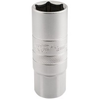 Draper Expert 12mm Thread 6 Point Satin Chrome Spark Plug Socket 1/2\" Square Drive - 18mm