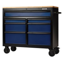 BUNKER Workbench Roller Tool Cabinet, 7 Drawer, 41\" Blue - 27210