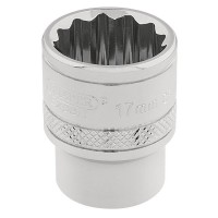 Draper Expert HI-TORQ 12 Point Socket, 3/8\" Square Drive - 17mm