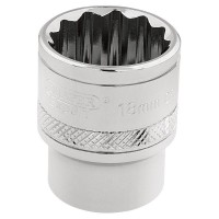 Draper Expert HI-TORQ 12 Point Socket, 3/8\" Square Drive - 18mm