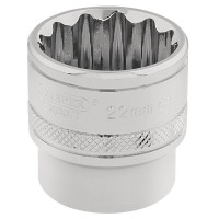Draper Expert HI-TORQ 12 Point Socket, 3/8\" Square Drive - 22mm
