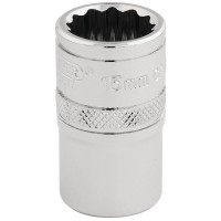 Draper Expert HI-TORQ 12 Point Socket, 1/2\" Square Drive - 15mm