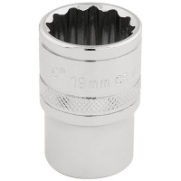Draper Expert HI-TORQ 12 Point Socket, 1/2\" Square Drive - 19mm