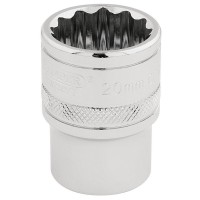 Draper Expert HI-TORQ 12 Point Socket, 1/2\" Square Drive - 20mm