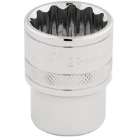 Draper Expert HI-TORQ 12 Point Socket, 1/2\" Square Drive - 22mm