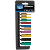 Draper Expert Metric Coloured Deep Socket Set, 1/4\" Square Drive (10 Piece) - 50158