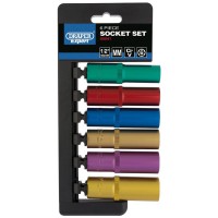 Draper Expert Metric Coloured Deep Socket Set, 1/2\" Square Drive (6 Piece) - 50541