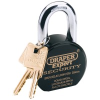 Draper Expert Heavy Duty Stainless Steel Padlock and 2 Keys, 63 x 25mm - 64206