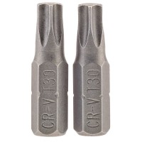Draper TX-STAR Torx Insert Bit, 1/4\" Hex, 25mm Long, T30 (Pack of 2) - 66435