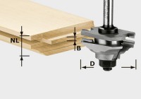 Festool 490643 Profile Tongue Cutter - 46mm Dia x 8mm Shank HW