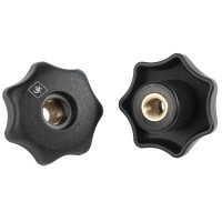 UJK Star Knobs Fully Threaded Female M8 (Pair) - 106124