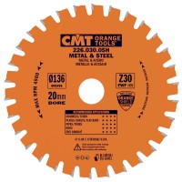 CMT Medium / Thick Metal and Steel Saw Blade 136mm dia x 1.5 kerf x 20 bore Z30 8�FWF