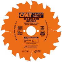 CMT Industrial Rip Saw Blade 190mm dia x 2.6 kerf x 30(+20+16) bore Z12 10�ATB