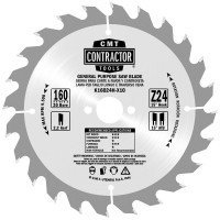 CMT K Contractor General Purpose Saw Blade - 160mm dia x 2.2 kerf x 20 bore Z24 15�ATB