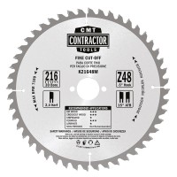 CMT K Contractor General Purpose Saw Blade - 216mm dia x 2.4 kerf x 30 bore Z48 15�ATB