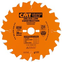 CMT Construction Saw Blade - 250mm dia x 2.8 kerf x 30 bore Z16 5�ATB