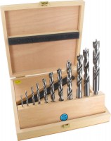 Famag 1591 Brad point drill bit HSS Set of 11 pcs � 3-16 mm in Wooden Case