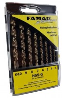 Famag 1594 Brad point drill bit HSS-G Set of 8 pcs � 3 4 5 6 7 8 9 10 mm