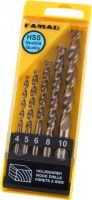 Famag Brad point drill bit HSS-G Set of 5 pcs � 4 5 6 8 10 mm
