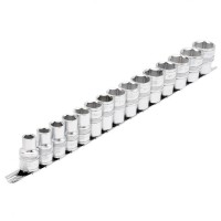 Draper Expert HI-TORQ Metric Socket Set on a Metal Rail, 1/2\" Square Drive (15 Piece) - 16496