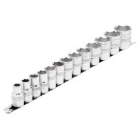 Draper Expert Imperial Socket on a Metal Rail, 1/2\" Square Drive (13 Piece) - 16498