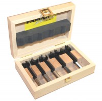 Famag 1663505 TCT-Bormax� Forstner Bit Carbide-Tipped Set of 5 pcs in Wooden Case