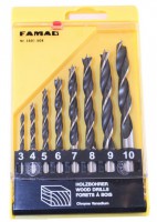Famag Brad point drill bit CV steel Set of 8 pcs � 3-10 mm