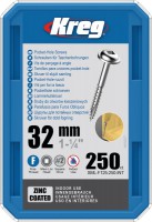 Kreg SML-F125-250 Kreg Pocket Hole Screws - 32mm / 1-1/4\" x 7 Fine, Washer-Head, qty 250