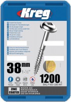 Kreg SML-F150-1200 Kreg Pocket Hole Screws - 38mm / 1-1/2\" x 7 Fine, Washer-Head, qty 1200