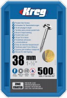 Kreg SML-F150-500 Kreg Pocket Hole Screws - 38mm / 1-1/2\" x 7 Fine, Washer-Head, qty 500