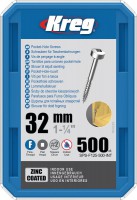 Kreg SPS-F125-500 - Kreg Pocket Hole Screws - 32mm / 1-1/4\" x 6 Fine, Pan-Head, qty 500